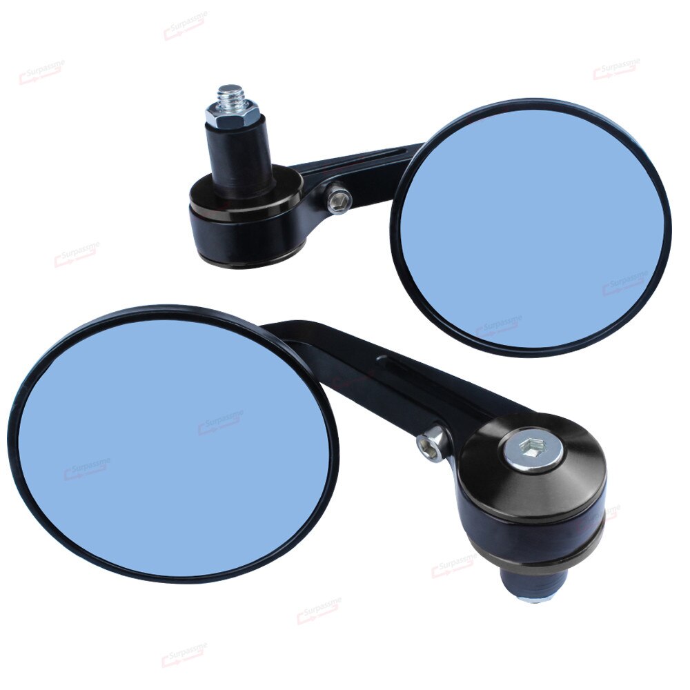 For Yamaha YBR 125 MT 07 XT 600 1 Pair 7/8" Motorcycle Rearview Mirror Round Handlebar Bar End Rear View Mirrors Accessories: Black