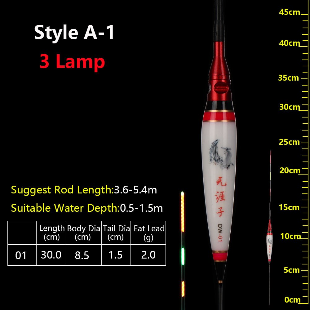 Fishing Float Special Light LED Luminous Floats High Brightness Fishing Bobbers High Sensible Electronic Float Fishing accessory: Style A-1