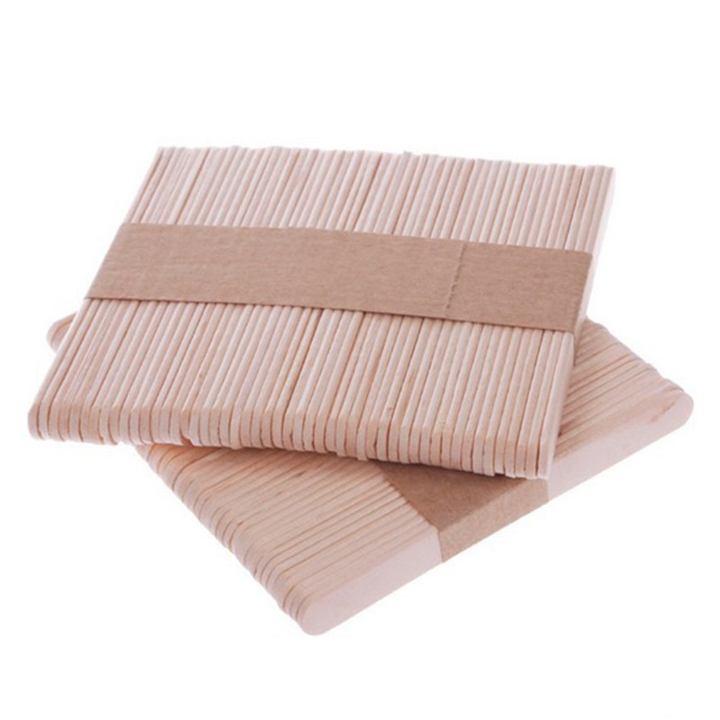 Wooden Popsicle Sticks Natural Wood Ice Cream Sticks Kids DIY Hand Crafts Art Ice Cream Lolly Cake Tools D5