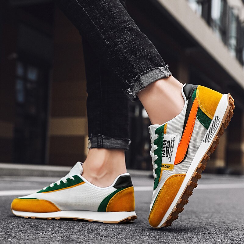 Lente herfst kleurrijke sneakers ademend mesh smart casual schoenen voor heren zachte vrijetijdsschoenen sport golf