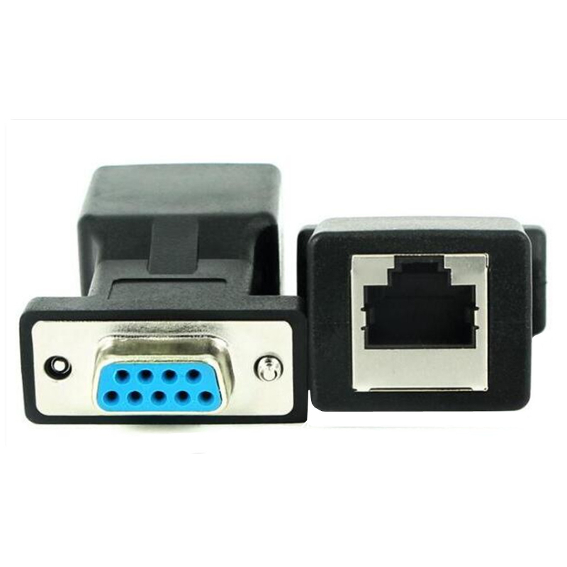 Network cable extend DB9 Adapter 8Pin Rj45 Female 9Pin RS232 DB9 Male Adapter Connector DB9 Female Rj45 Female Connector Adaptor