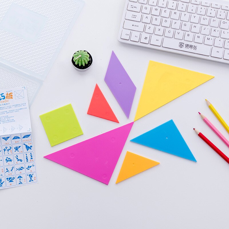 Tangram 7 piezas de Puzzle juguetes para niños colorido cuadrado juego de inteligencia rompecabezas educativos juguetes