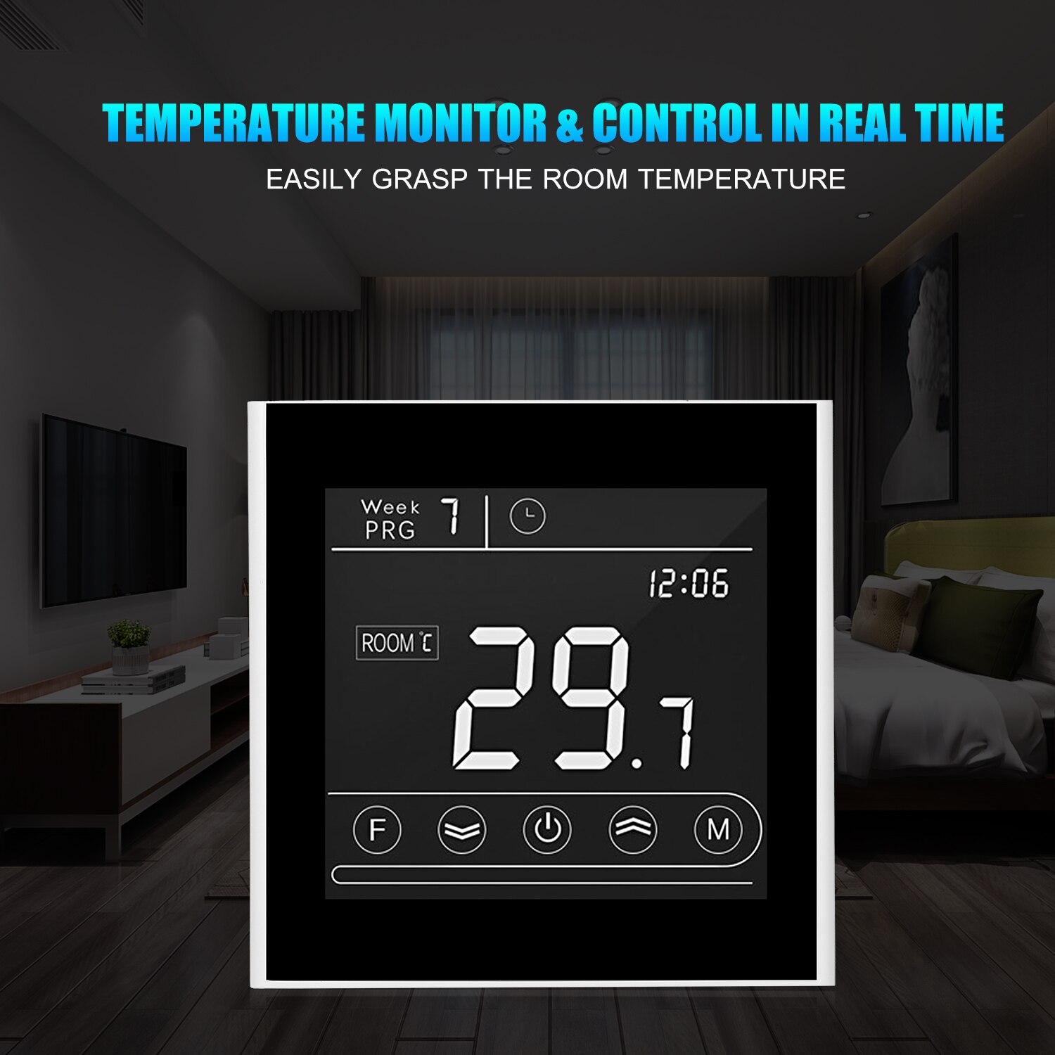 Smart Wifi Thermostat Programmable Heating Thermostat Temperature Controller LED Display Touchscreen Backlight Remote Control