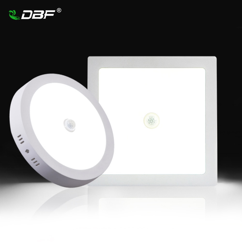 [DBF]Human Motion Sensor Surface Mounted LED Ceiling Light No Cutout 6W 12W 18W 24W Round/Square Ceiling Lamp for Indoor Decor