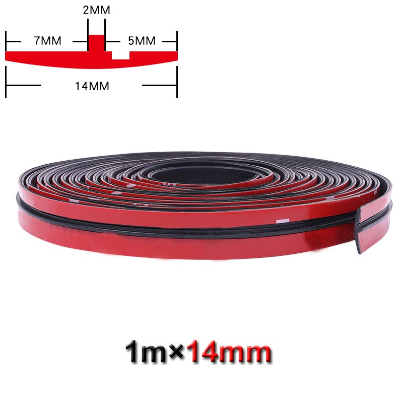 Sellador de parabrisas delantero y trasero de coche, pegatina de goma, techo solar, ventana Triangular, tira sellada, accesorio embellecedor: 1mx14mm