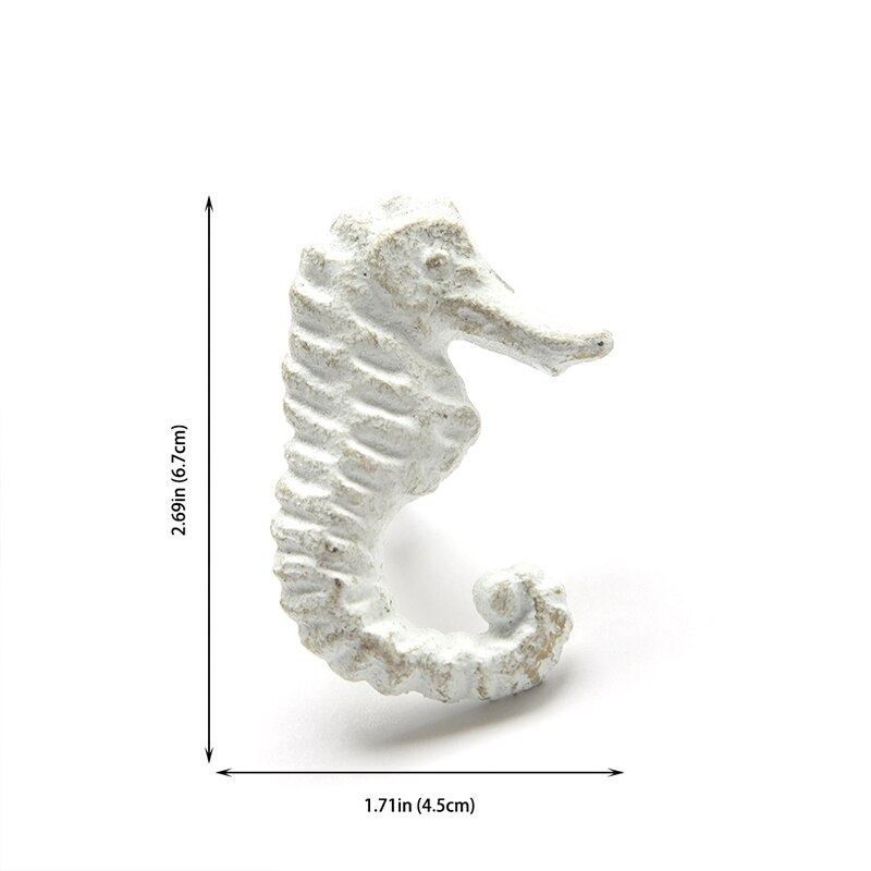 Gancho de porta estilo antigo para armário, quarto infantil mediterrâneo azul vintage, arte para caranguejo, concha, maçaneta, gaveta, armário: White 1