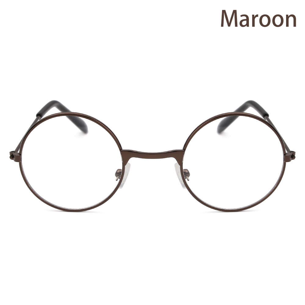 Transparent Eyewear Glass Round Metal Glasses Frame Spectacle Clear Lens Optical Baby Boys Girls Eyeglasses Photography props: maroon