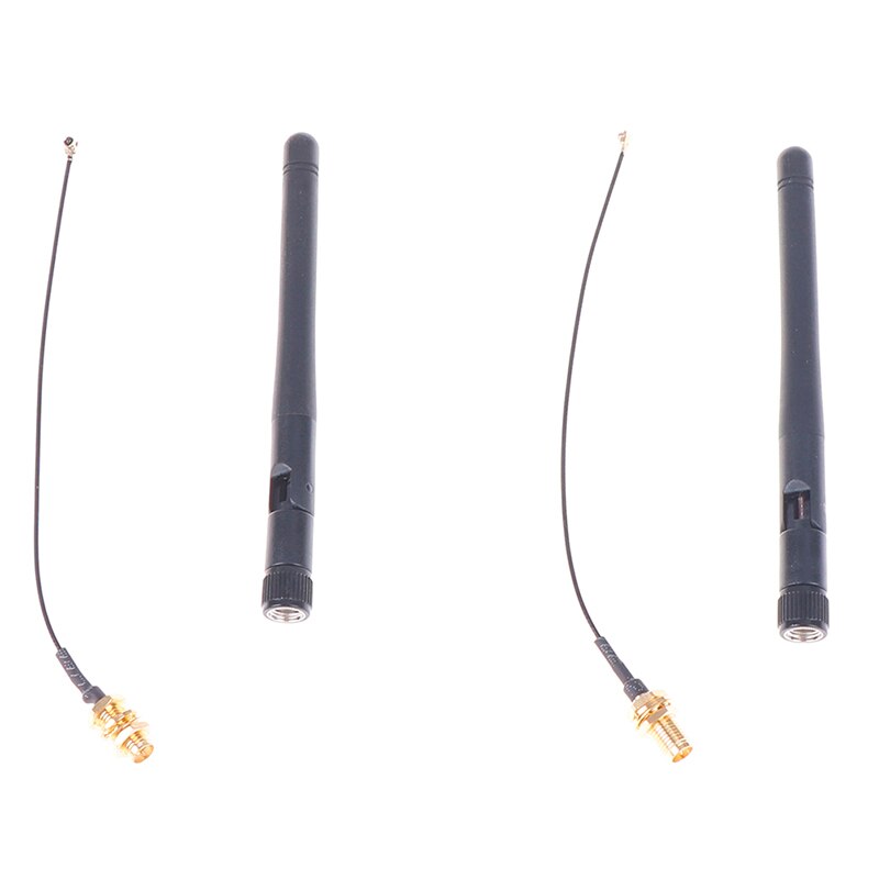 4 pièces/lot 2.4GHz 3dBi WiFi 2.4g antenne RP-SMA mâle routeur sans fil + 17cm PCI U. FL IPX à RP SMA mâle câble queue de cochon