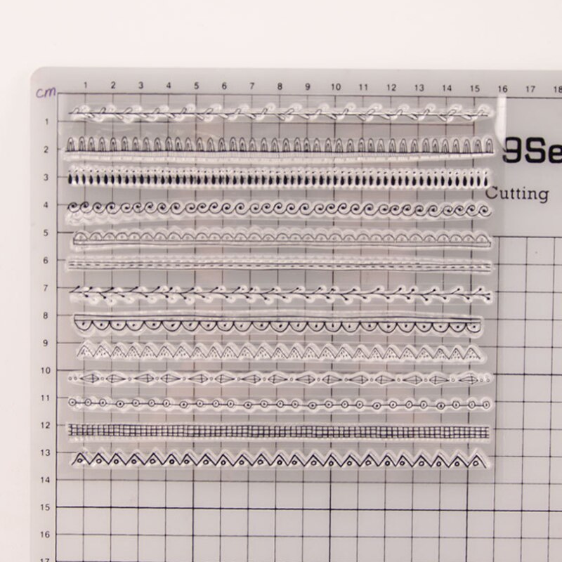 1Pc Kant Lijn Transparant Clear Siliconen Stempel Seal Diy Scrapbooking Rubber Stamping Kleuring Embossing Diary Decor Herbruikbare