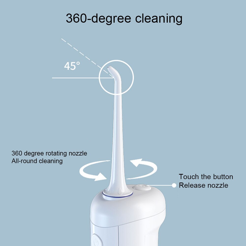 Oral Irrigator Dental Water Flosser Tips USB Rechargeable Water Jet Flosser Ipx7 Irrigator Teeth Whitening Oral Caring Tool
