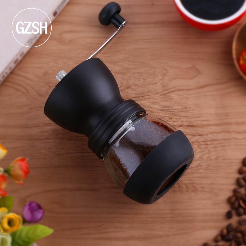 Coffee Tools Manual Ceramic Burr Coffee Bean Grinder with Fortified Glass Storage Jar Durable Cafe Bean Mill Coffee Maker