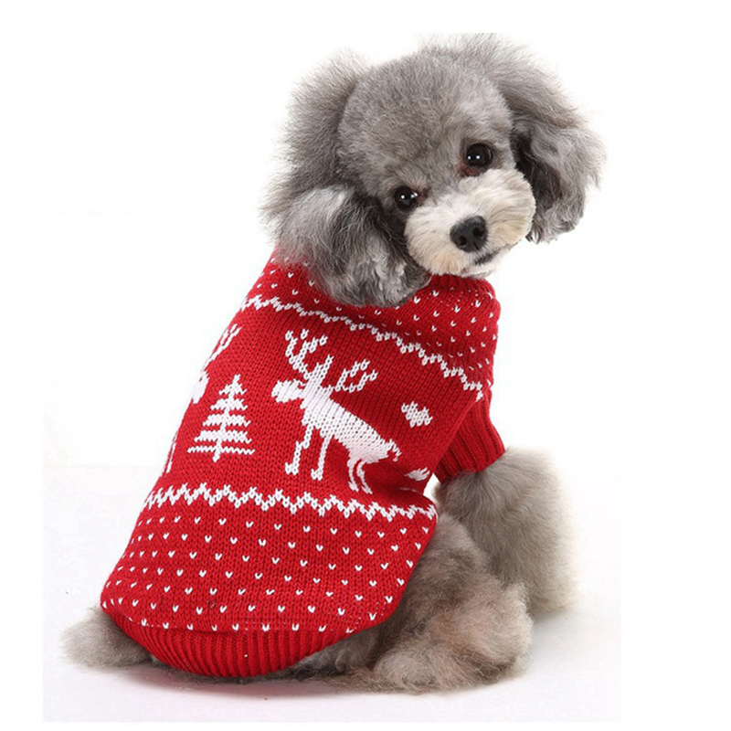 Suéter con estampado de alce para mascotas, ropa cálida y cómoda para mascotas, suéter para perros rojo y azul, estilo navideño, Universal, Otoño e Invierno