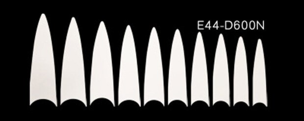 500 st/påse långa stilettfingernaglar vita/naturliga/transparenta naglar uv gelverktyg heltäckande gör-det-själv manikyr falska nagelkonsttips: Naturlig
