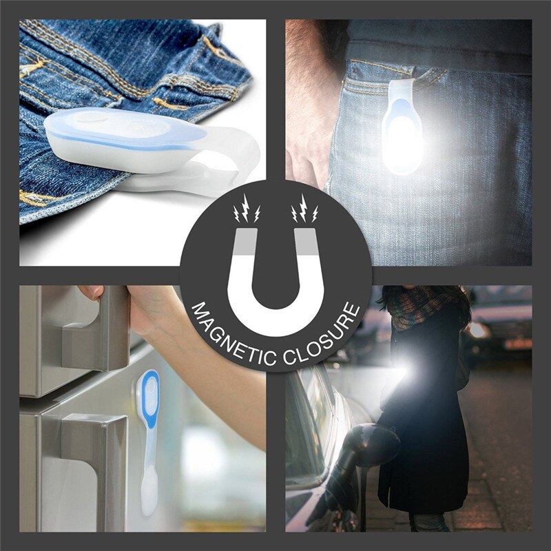 Utomhus sport cykellampor clip-on kläder led lampa magnet löpning gå cykla natt säkerhetslampa bult-in batteri #245915