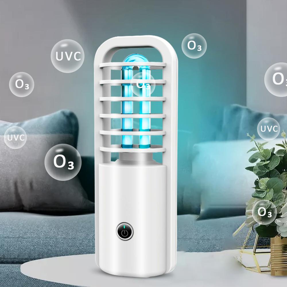 Portable UV Light Desinfection Lamp USB Rechargeable Ultraviolet Ozone Lamp Sanitizer Bulb Clean Air Kill Mite Bactericidal lamp