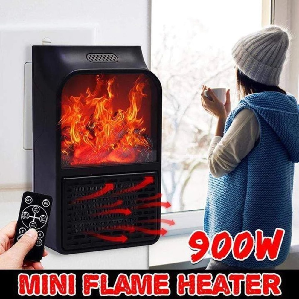 Mini Elektrische Muur-Outlet Vlam Heater Eu Plug-In Air Warmer Ptc Keramische Verwarming Kachel Radiator Huishouden Muur handy Fan