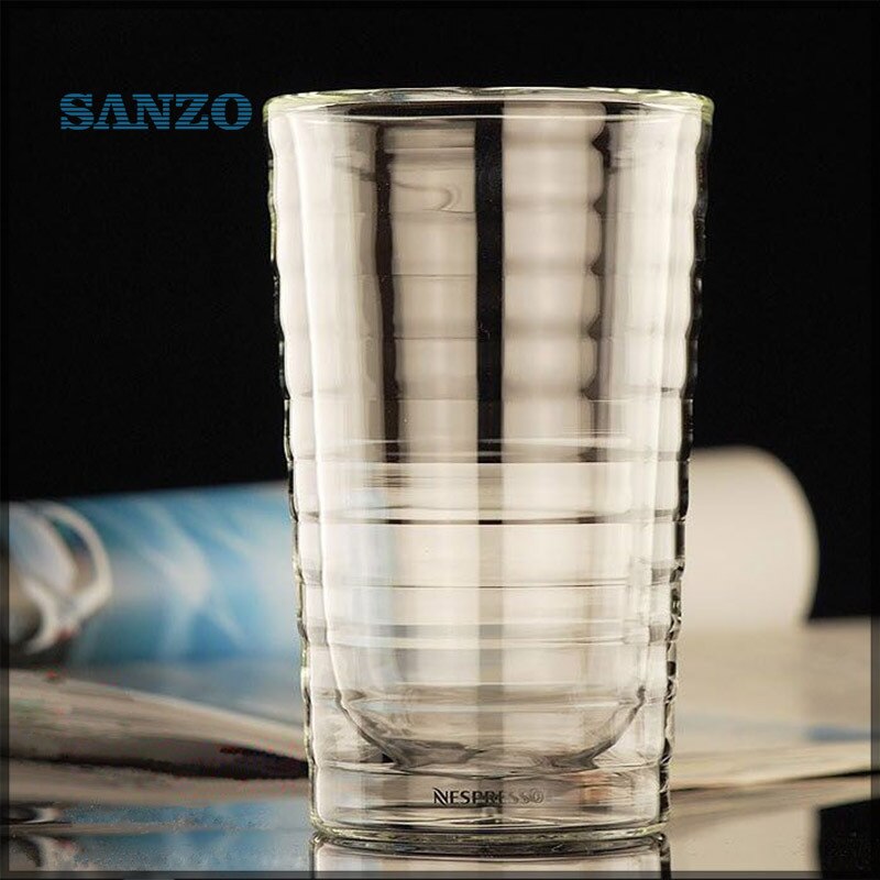 Tasse de café en verre à double couche | Offre spéciale de , 2 coup à la main, double isolation, tasse de café en verre 400042