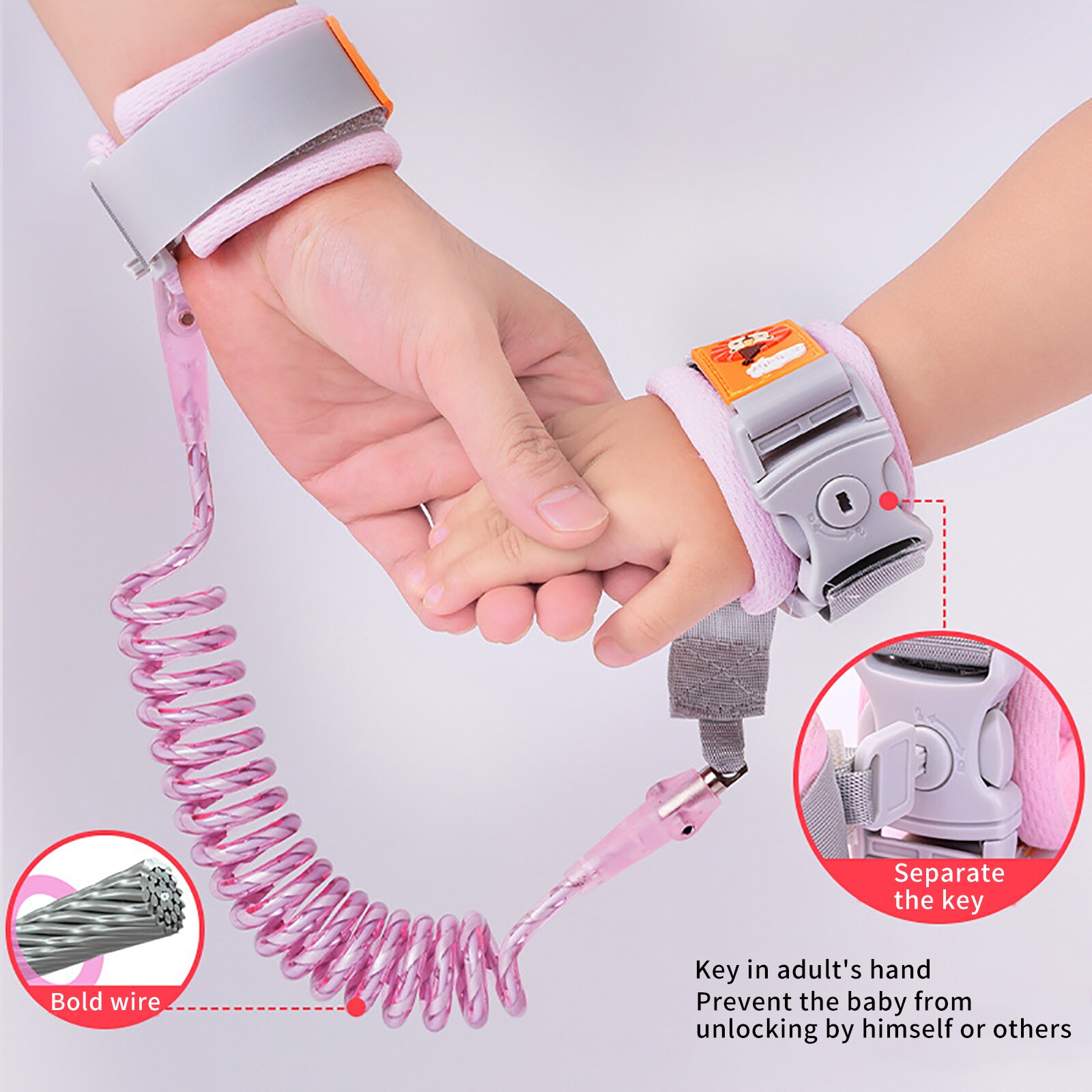 Multi-Functional Adjustable Strap Safety Lock Walking Harness Breathable 360-Degree Rotating Metal Head Child Safety Stable