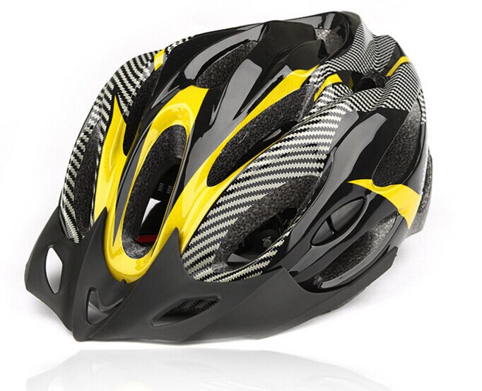 Unisex 6 farver cykelhjelme mat sorte mænd kvinder cykelhjelm mountain road cykel integreret støbte cykelhjelme: Lysegul