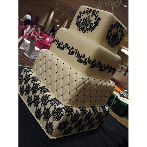 3.75"H x 4.6"W Filigree Damask Stencil Cake Set Cake Side Stencil Cake Border Stencils Set Bakeware ST-264