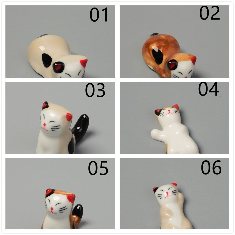 1PC Cute Style Ceramic Chopsticks Pillow Rest for Home Decoration Cat Chopsticks Forks Holder Spoon Holder