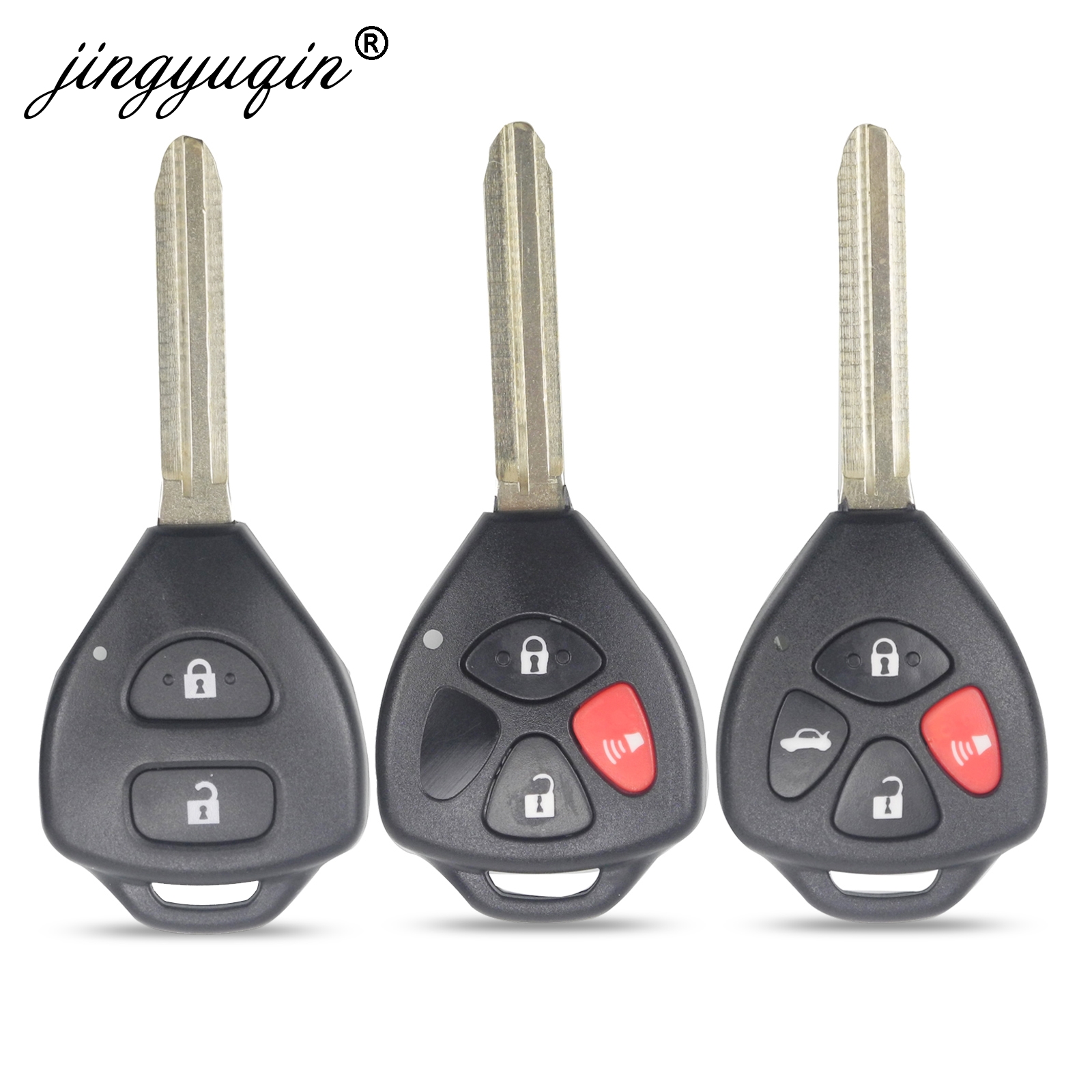 Jingyuqin 2/3/4 Knoppen Afstandsbediening Sleutel Shell Voor Toyota Camry Avalon Corolla Matrix RAV4 Venza Yaris Vervanging Blank Case