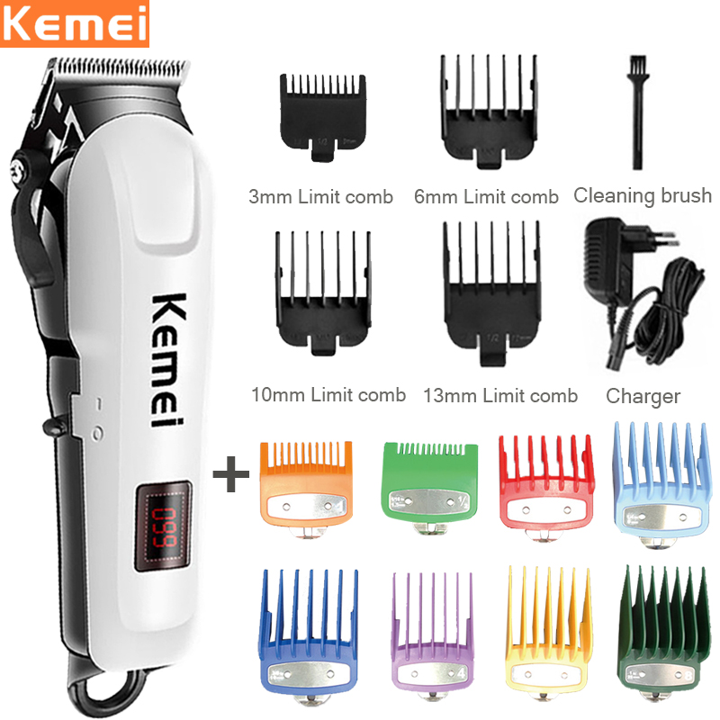 Kemei Hair Clipper for men Electric Hair Trimmer Cordless Hair Cutter Machine LCD Display Rechargeable haircut