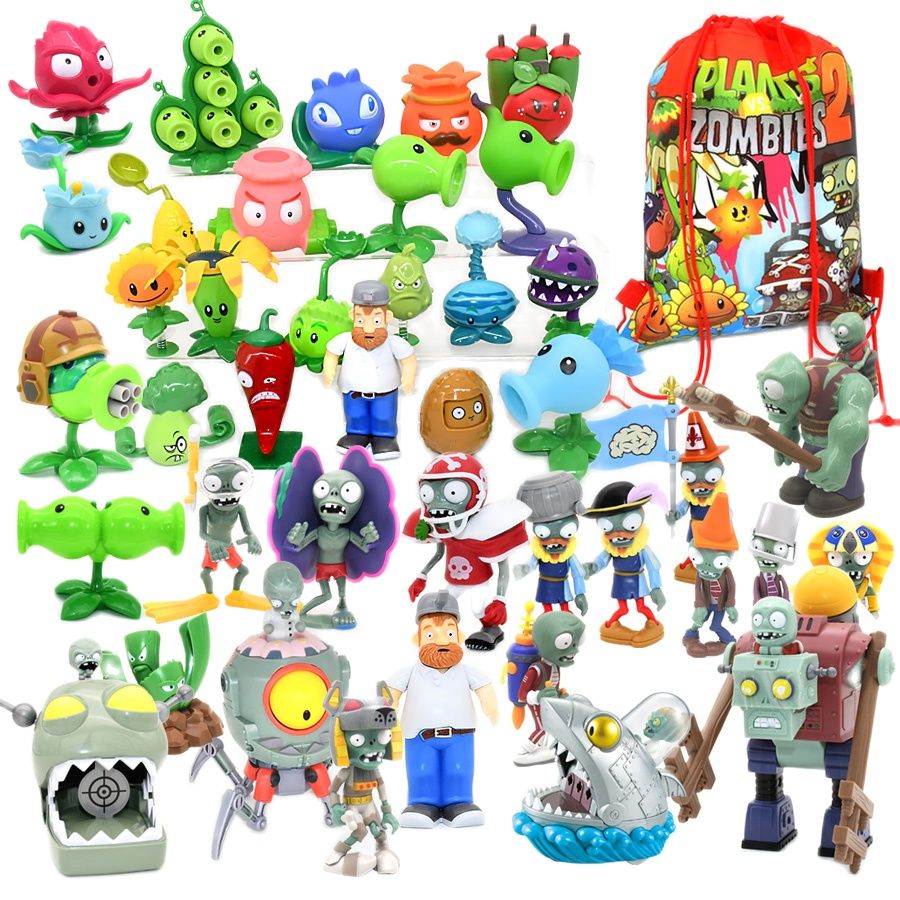 Role Plants Pea shooting Zombie 2 Toys Full Set for Boys Ejection Anime Children&#39;s Dolls Action Figure Model Toy No Box