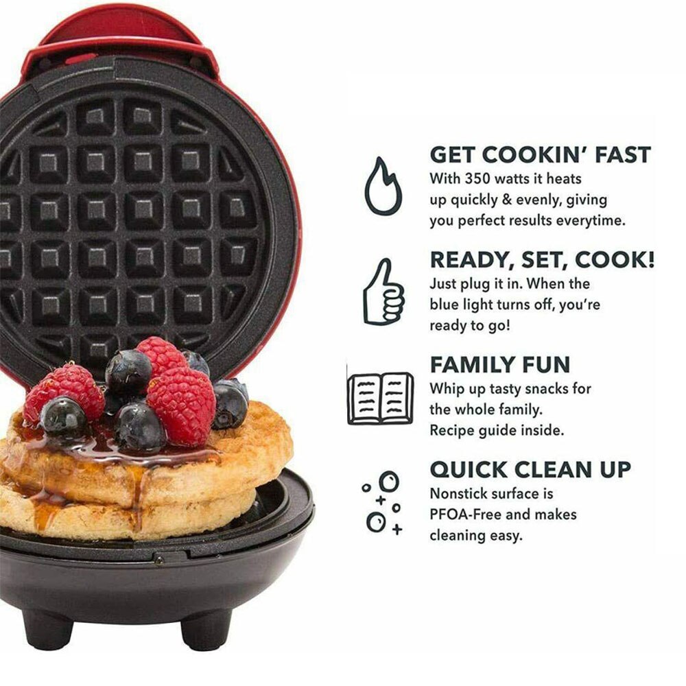 1PCS Mini Electric Waffles Maker Waffle Pot Breakfast Waffle Molds Egg Cake Oven Bubble Egg Cake Oven Pan Eggette Machine