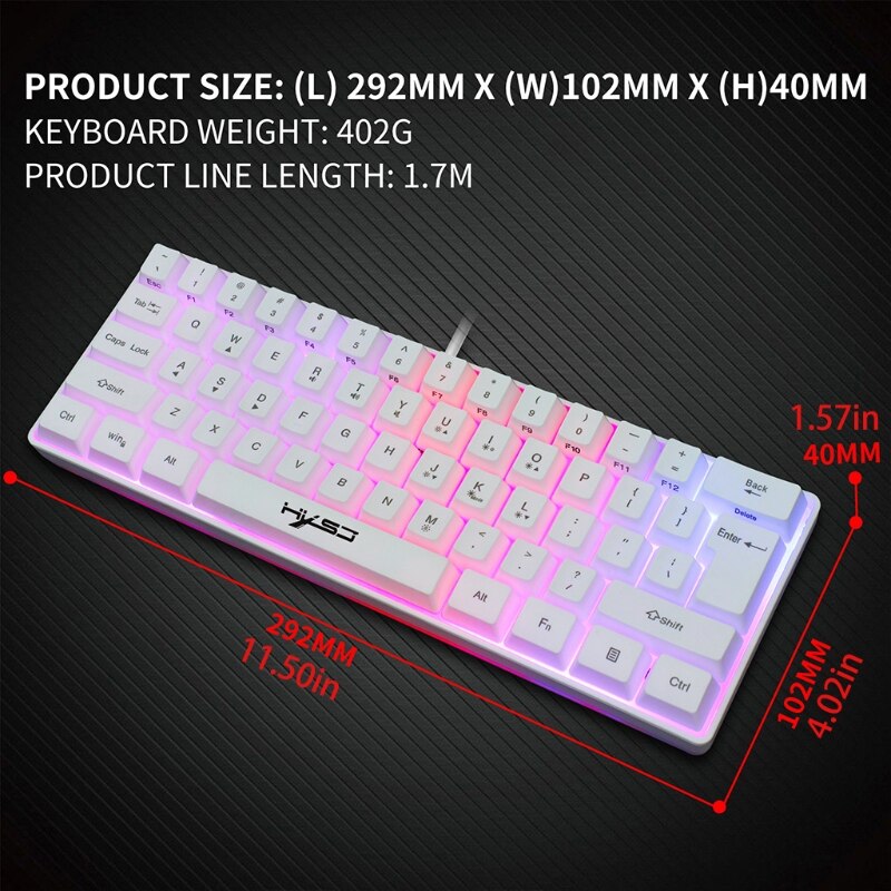 Changing Backlight Wired Mechanical Keyboard Mouse Set for Desktop Computer Game