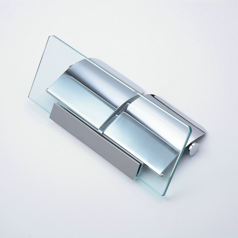 Beelee Toilet Paper Holder Double Solid Brass with Glass Bathroom Toilet Roll Holder For Roll Paper Bathroom Accessories