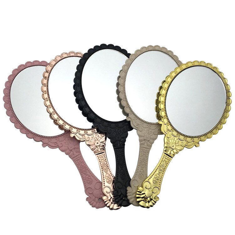 Espejo de maquillaje giratorio de Mariposa Negra de , soporte de Rosa gótico de escritorio Vintage, compacto, tamaño pequeño