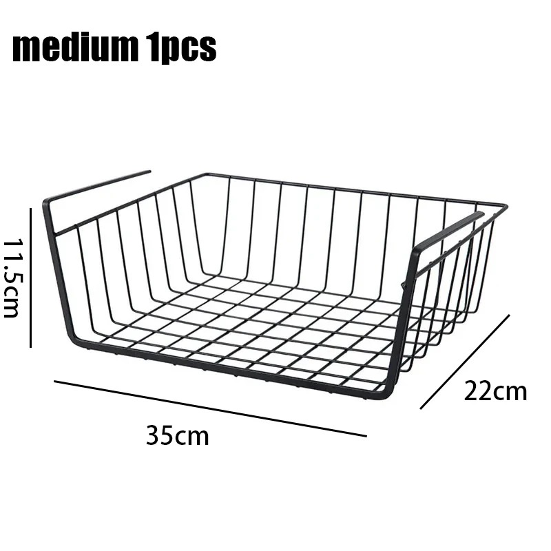 Multi Functional Perforated Kitchen Bathroom Storage Hanging Basket Storage Rack Bottom Book Storage Rack Dormitories Offices ﻿: Blue