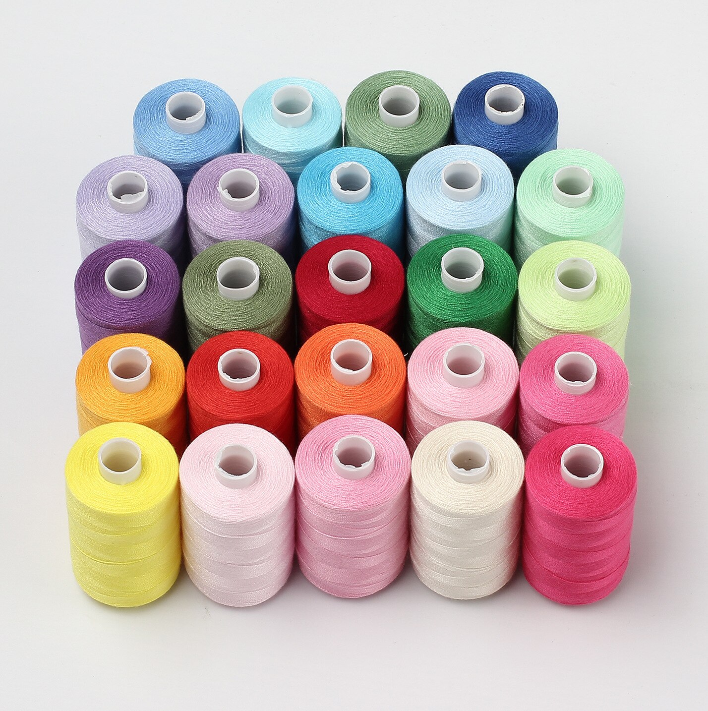 24 Spools/Lot Multi Color 40S/2 Polyester Thread For Sewing Machine, 1000 Yards/spool Sewing Quilting Embroidery Thread