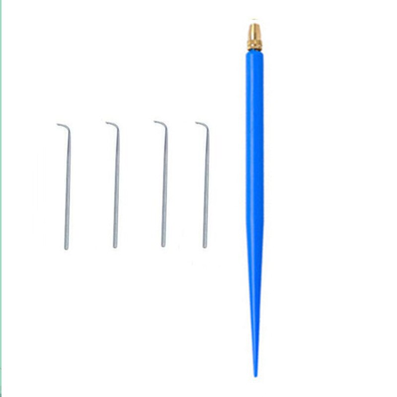 5 Pcs/Set Ventilating Needle For Making Lace Frontal Golden DIY Lace Wig Needles With Copper Handle