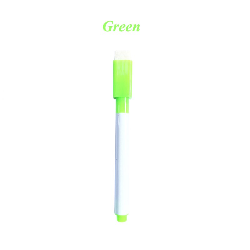 Whiteboard Water Kleur Pennen Magnetische Gum School White Board Nevera Marker Pen Droog Vegen Gum Rubber Borstel Koelkast: green