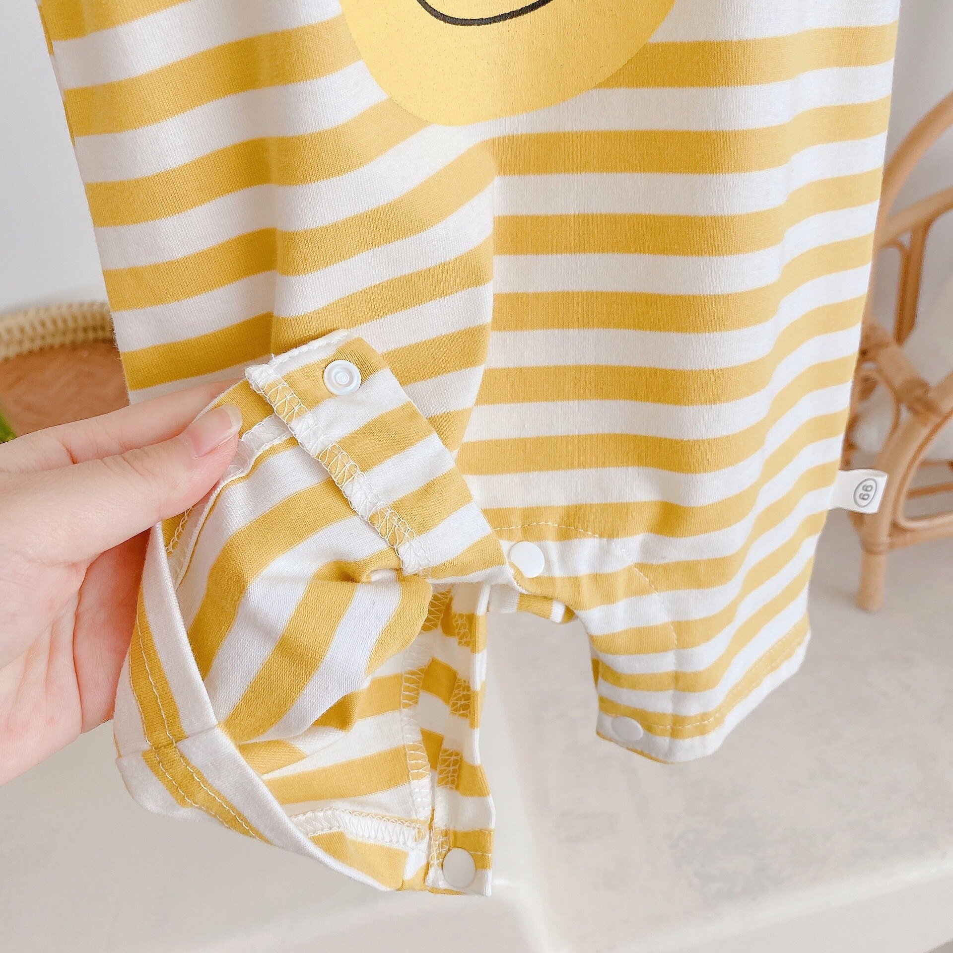 Neonato neonato ragazzi estate manica corta Dot Striped stereoscopico Banana tuta bambino bambini tute pagliaccetti 0-24M