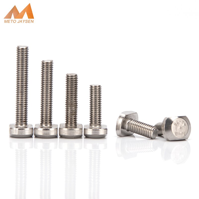 M8 M10 Stainless Steel 304 T-Head Bolts T-Slot Screw Square Bolt T-head Screws T-bolt Solid Fasteners Length 12mm-60mm