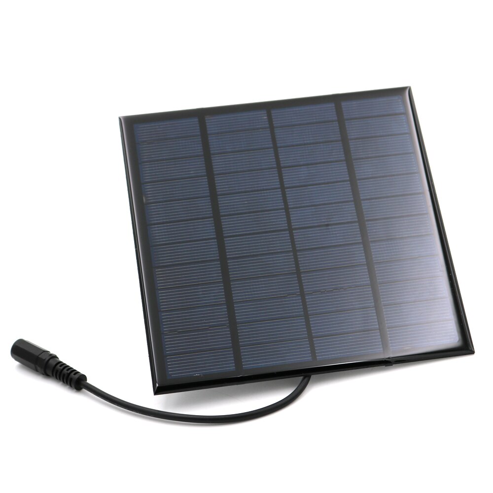 Solar Panel 1.5/2/3/4.2/5/7W 12V Transparent Poly Cell Module 9.6V 11.1V 26650 18650 3.2V 3.7V Battery Connector DC 5.5*2.1 plug