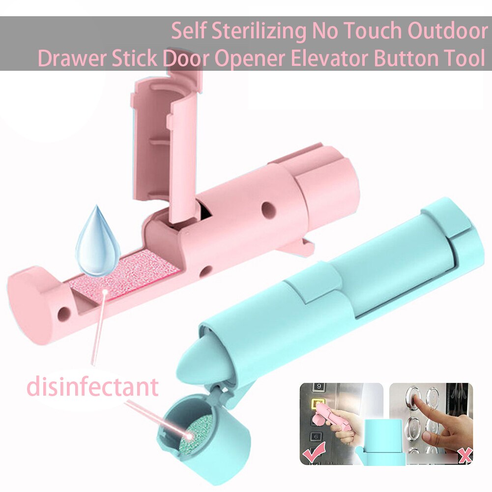 Stick Portable No Touch Self Sterilizing Elevator Button Tool Reusable Disinfection Personal Care Handle Assistant Door Opener