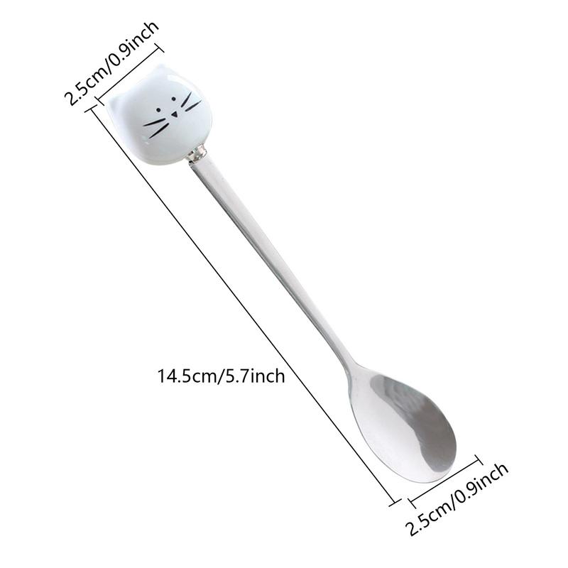 Rührlöffel für Katzen, eleganter Katzenlöffel, Kaffeelöffel, Tasse, Teelöffel, lustiger Teelöffel für glattes Eis, Dessertlöffel, Kaffee