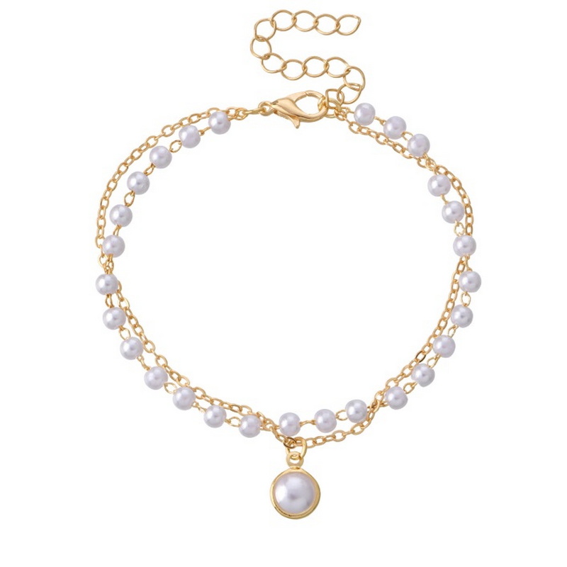 Pulsera geométrica hueca de oro para mujer, cadena de eslabones con diamantes de imitación, corazón redondo, Margarita, de joyería, 1 unidad: BR21Y0049-1