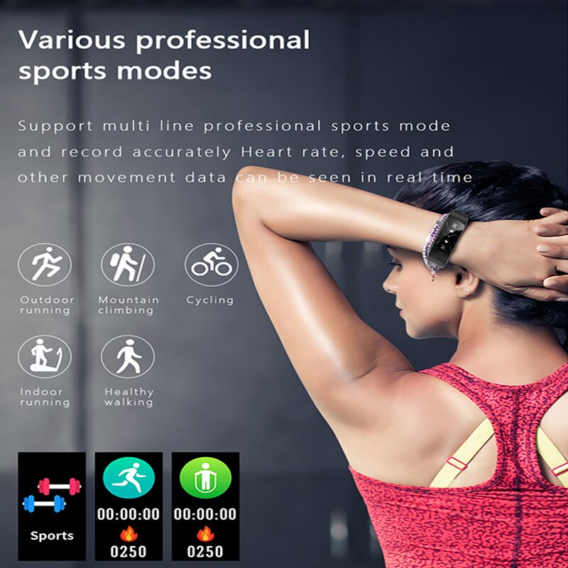 LIGE Smart Bracelet Heart Rate Blood Pressure Health Waterproof Smart Watch Bluetooth Watch Wristband Fitness Tracker