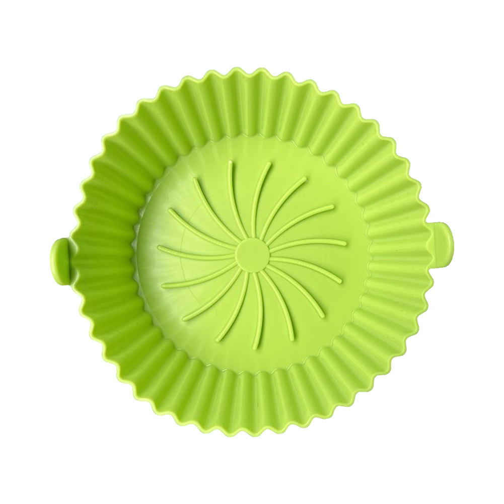 Silicone Pot for Airfryer Reusable Air Fryer Accessories Baking Basket Pizza Plate Grill Pot Kitchen Cake Cooking Baking Tools: Green
