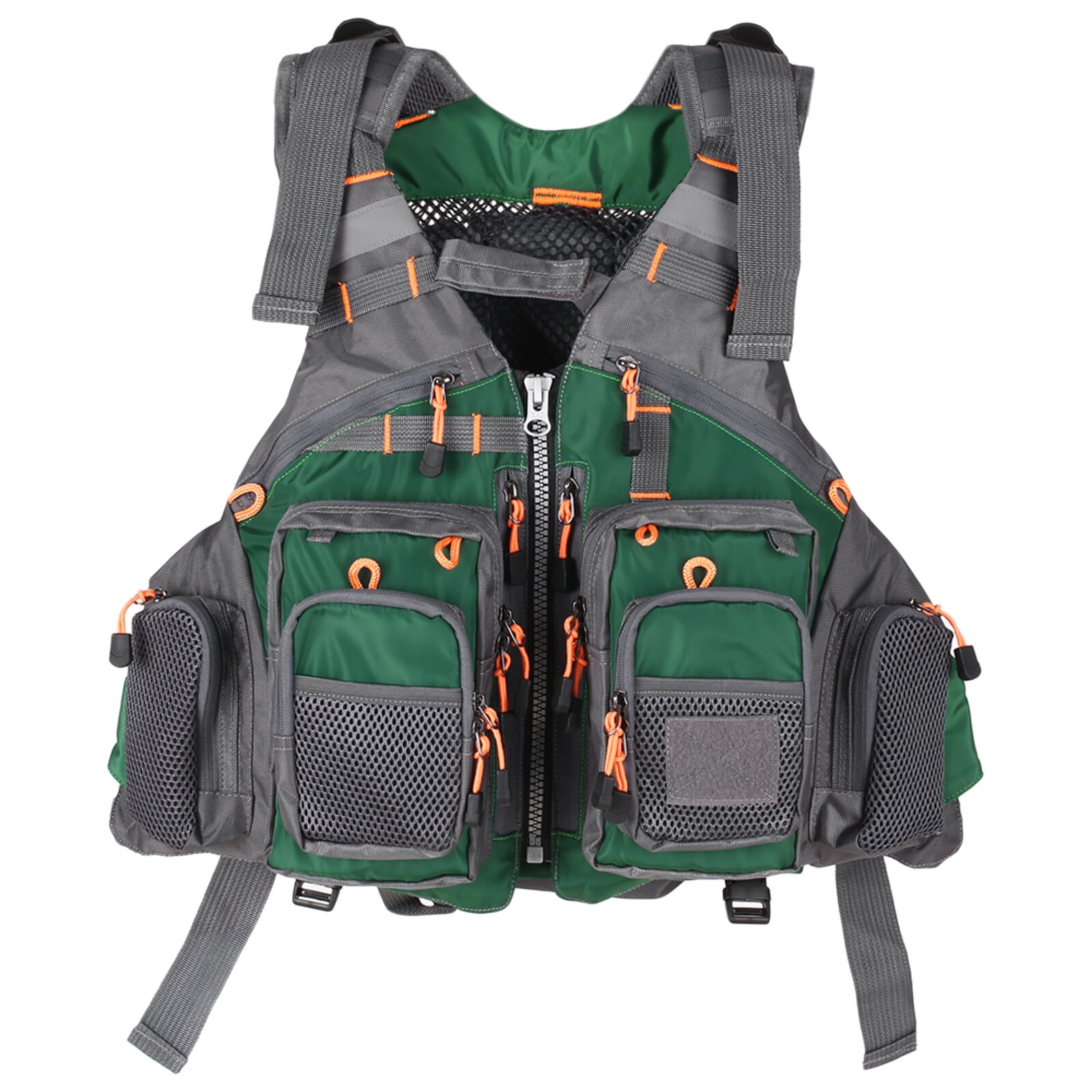 Lixada-chaleco salvavidas transpirable para pesca, chaqueta de seguridad para natación, navegación, utilitario, flotación flotante: Dark green / padded