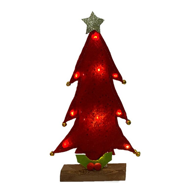 1 Piece Portable LED Christmas Tree Shaped Lamp Bedside Desktop Decorative Night Light Home Decor: Red