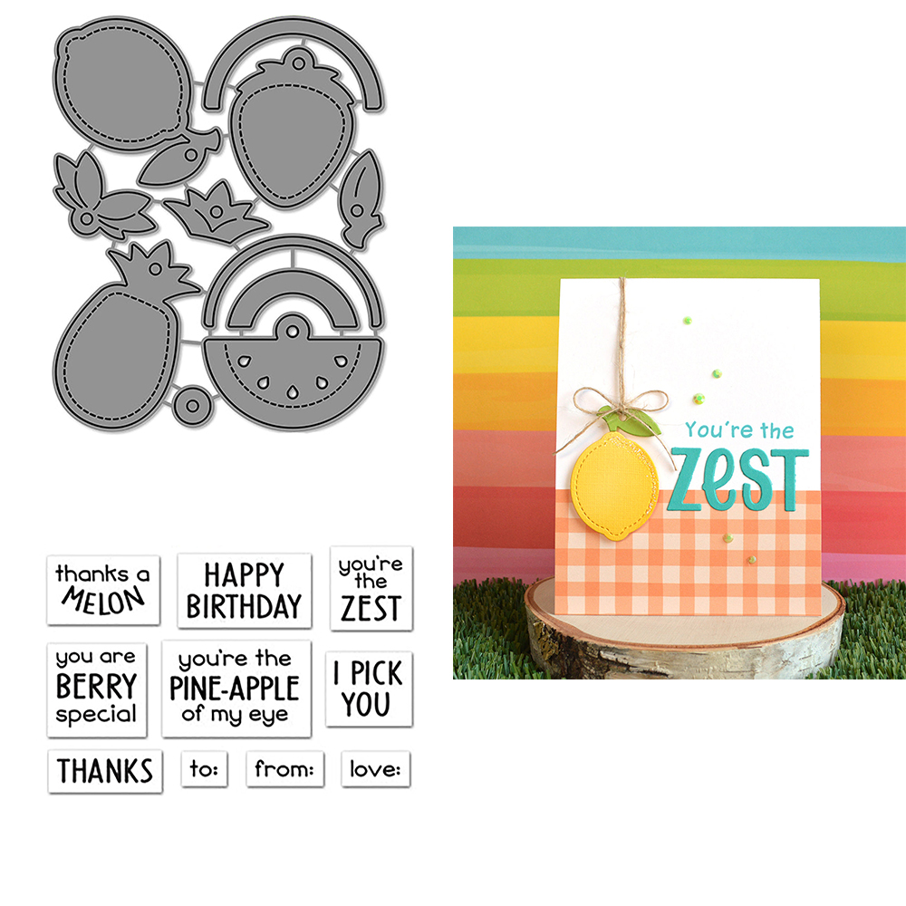 Critter Border Diglogue Cutting Dies Clear Stamps Happy Birthday Sentiments for DIY Scrapbooking Paper Cards Craft: S / Burgundy