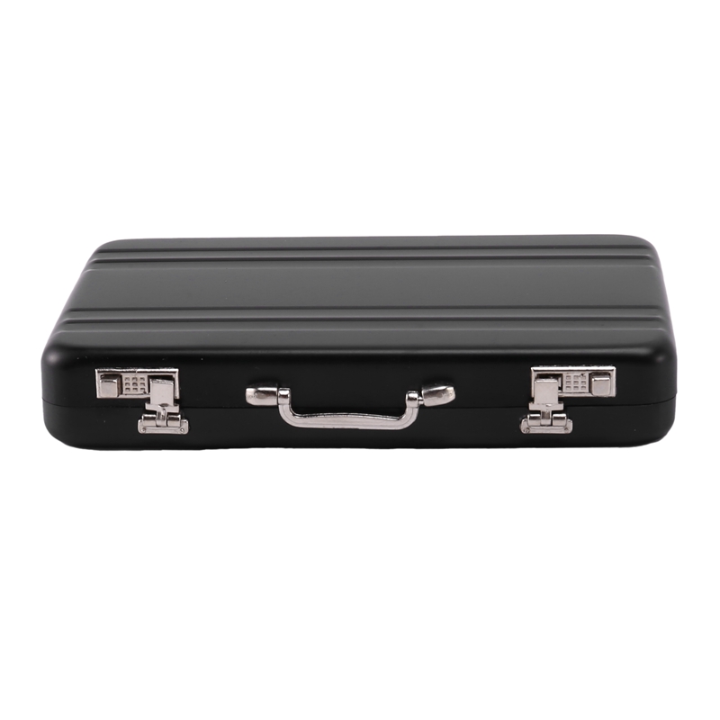Aluminum password box Card Case Mini suitcase Password briefcase Black: black