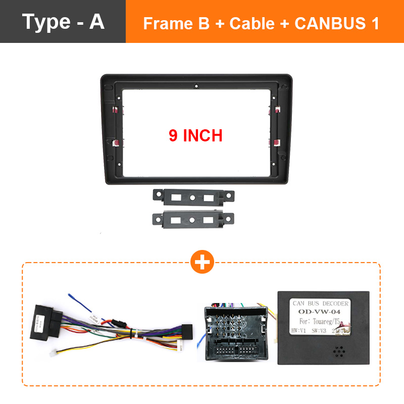 Voor VW Volkswagen Touareg 2002 9 Inch Auto Dash Mount Installatie Dubbel Din DVD Frame Trim Kit Dashboard: Oranje