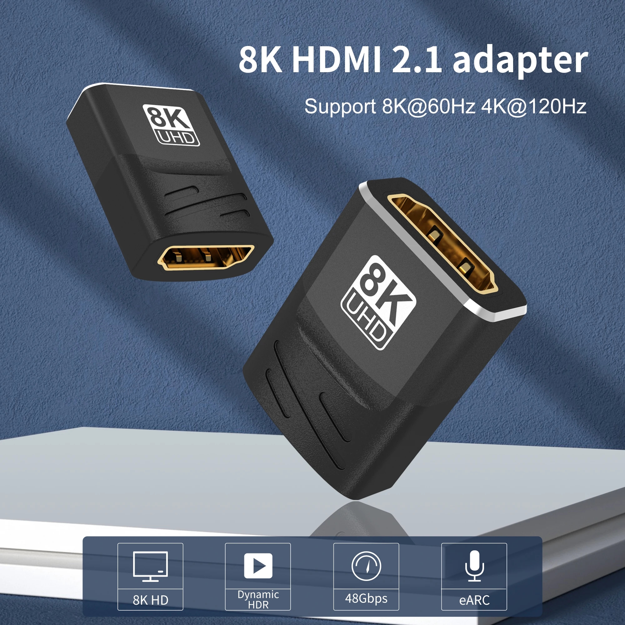 HDMI 2.1 Adapter 90 Graden 270 Graden HDMI Man-vrouw 8K 60Hz 4K 120Hz 48Gbps HDR Video voor Laptop HD TV Projector Adapter